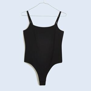 Madewell Tank Thong Bodysuit Sleeveless Fitted Leotard True Black NWT Small